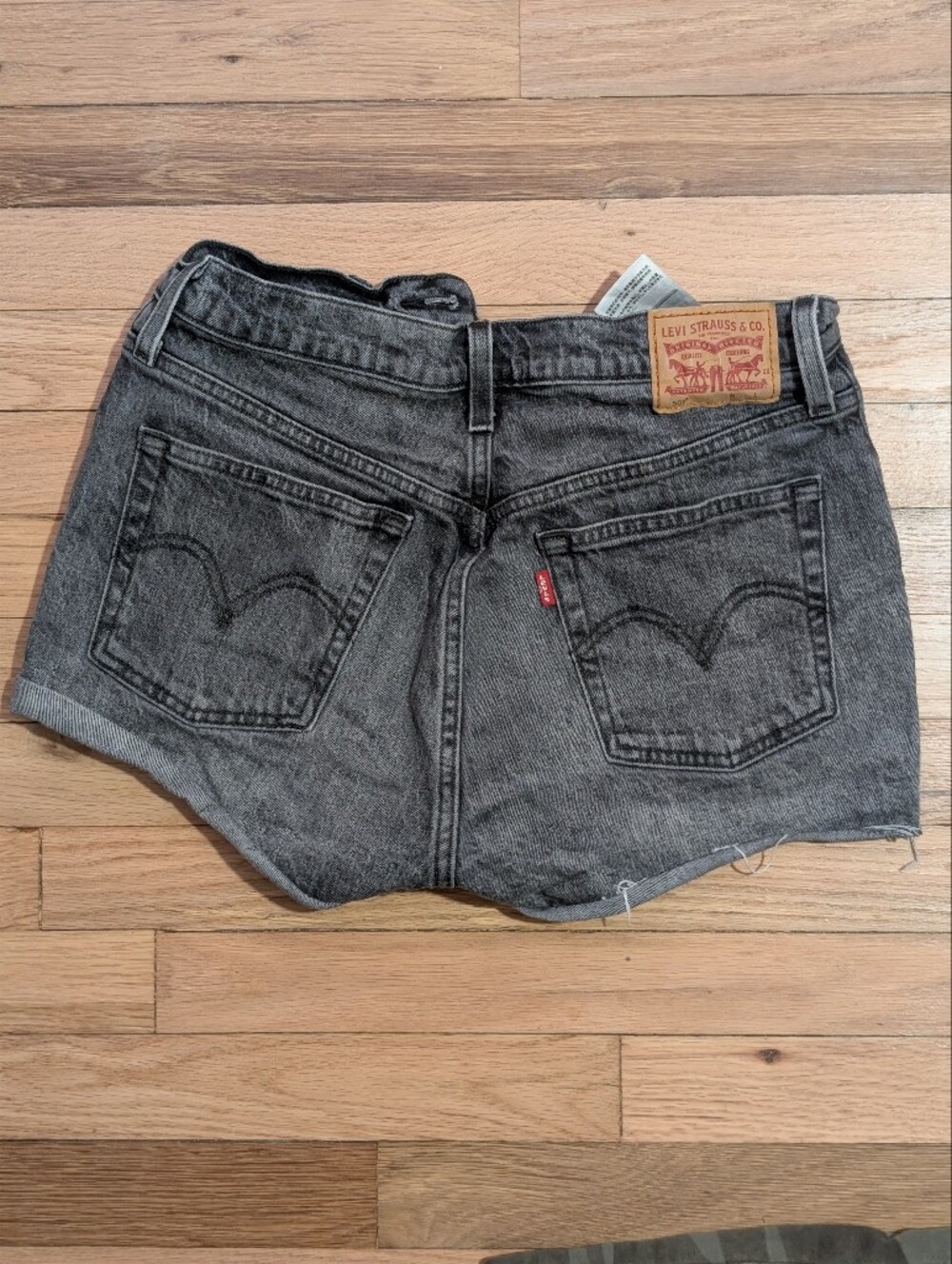 Levi's Women's Washed Black Denim Cutoff Shorts